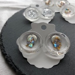 蝶バネイヤリング : clear ring（blue white）