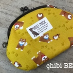 柴犬の小さながま口ポーチ♪(カラシ)