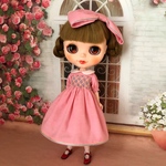 クロスオーバーステッチワンピースセット（ピンク/ミントXイエロー）