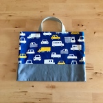 【受注製作】車 × グレー11号帆布 レッスンバッグ