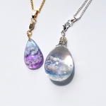 2660様専用☆雲レジン☆夕暮れ雫ペンダント&Baby Sky空たまごペンダントセット