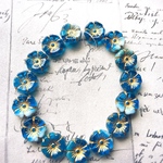 【6コセット】JIRI＊IVANA  czech beads #チェコビーズ flower12㎜  marine blue mix/bronze