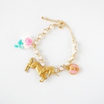 ハートパールとユニコーンのブレスレット