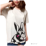ハートウサギのTシャツ（白）