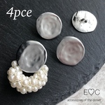 【4pce】silver マル ピアス カン付き
