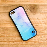 水彩柄 耐衝撃吸収ケース iPhone 5 5s SE ブルー ピンク