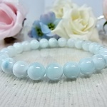 【Eさまのお品】◆限定二点限り◆ドミニカ産◆ホワイト ラリマー◆約7.5㎜◆A30◆美しい 上品な ブレスレット◆ 