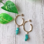 SALE！ターコイズ×フープチタンピアス