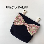 【受注製作】大きなリボンのころりん移動ポケット（ピンク）