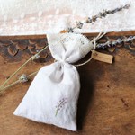 フランス*アンティークリネン&アンティークレース*ラベンダーサシェ*刺繍