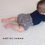 60 70 80 かすみ草柄 ダブルガーゼ♡ベビーかぼちゃパンツ 