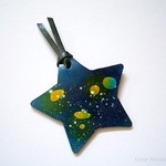 宇宙 星空　天体 しおり 革 ブックマーク 星 レザー