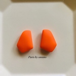 2pcs・import・幾何学立体パーツ（マットオレンジ）