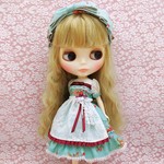 花バスケット柄ワンピースセットC