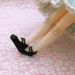 ドットチュールのハイソックス【ベージュ】