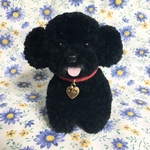 sieep-ayaka様専用　毛糸のぽんぽん、にっこり♪おすわりトイプードル（my Dogチャーム付・黒）