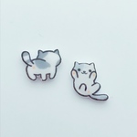  「夏セール 数量限定」プラバン かわいい ネコ ピアス イヤリング アレルギー対応