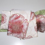 海外の布「キラッキラ大輪の花」★半幅帯たっぷり４.２m リバーシブル
