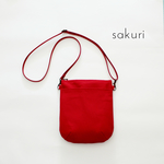 たて型♪帆布お散歩ショルダーバッグ♪レッド