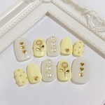 ネイルチップ✧̣̥̇イエロー×ホワイト✧̣̥̇