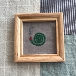 蚊取り線香の刺繍ミニ額