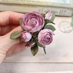 オーダー様専用 布花 薔薇のブローチ アンティークピンク