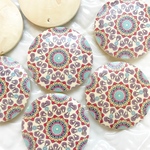 6pcs エスニック ラウンド チャーム パーツ