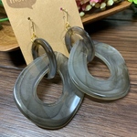 大人カッコイイ！グレーマーブルチェーンの大ぶりピアス・イヤリング♡