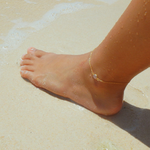 Peach Moonstone Single Chain Anklet/14kgf ピーチムーンストーシングルチェーンアンクレット