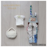 ＊ブライスアウトフィット33＊３点セット＊オーバーオール・Tシャツ・バッグ＊ blythe outfit＊ブライス ＊