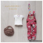 ＊ブライスアウトフィット34＊３点セット＊アリスオーバーオール・Tシャツ・バッグ＊ blythe outfit＊ブライス ＊