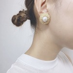 パール調アンティークピアス♡