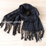 再販☆Wｶﾞｰｾﾞの柔らか幅広ｽﾄｰﾙ(黒チェック)