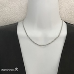 オールステンレス製 甲丸ベネチアンネックレス 幅2mm 