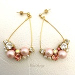 イヤリング/ピアス♡ピンク♡コットンパール♡hoop♡bijoux♡MissDaisyミスデイジー♡