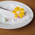 檸檬色の花かんざし
