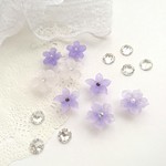 【:.+*紫の小花＊樹脂粘土パーツ＊】