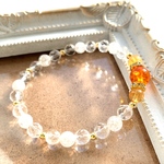 黄金色の空＊琥珀×シトリンのパワーストーンブレスレット＊華ブレス