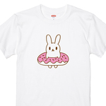 うきわ？NO！ドーナッツうさぎTシャツ 白 プリントカラー全3色 各種サイズございます