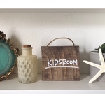 1点限定☆インテリア ウッドオブジェ 壁掛け ドアプレート KIDSROOM  木製