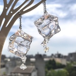 大きな氷のピアス／イヤリング