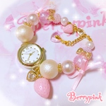 Berrypink♡苺とジュエルのブレスレットウォッチ♡ピンク♡