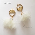 No.A560 ラタンサークルチャーム ×タッセル ピアス / イヤリング