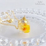  【たんぽぽカラー】キューブハーバリウムネックレス 