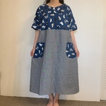 ネコちゃん切り替えのゆったりワンピース