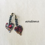 ダークレッド♡ハートイヤリング/ピアス