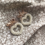  〔ear〕ribbon × pearl heart