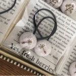 タンポポ綿毛の刺繍ヘアゴム2つセット