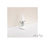 no.385 - seaglass ＊ rhinestone ring(silver)