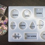 【特価】ソフトシリコンモールド ＊ 四角 丸 楕円 パズル しずく チャームレジン モールド 型 レジンクラフト シリコンモールド アロマストーンK01-ｋ34【大人気】